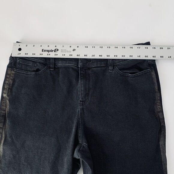 Lane Bryant Jeans Size 18 Black Metallic Stripe Slim Stretch Rock Glam Edgy Punk - Picture 6 of 9